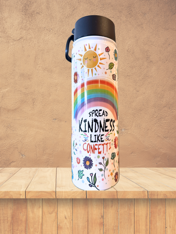 🌈 “Spread Kindness Like Confetti” Insulated Stainless Steel Bottle – Colorful Hydration with a Positive Vibe - Image 2