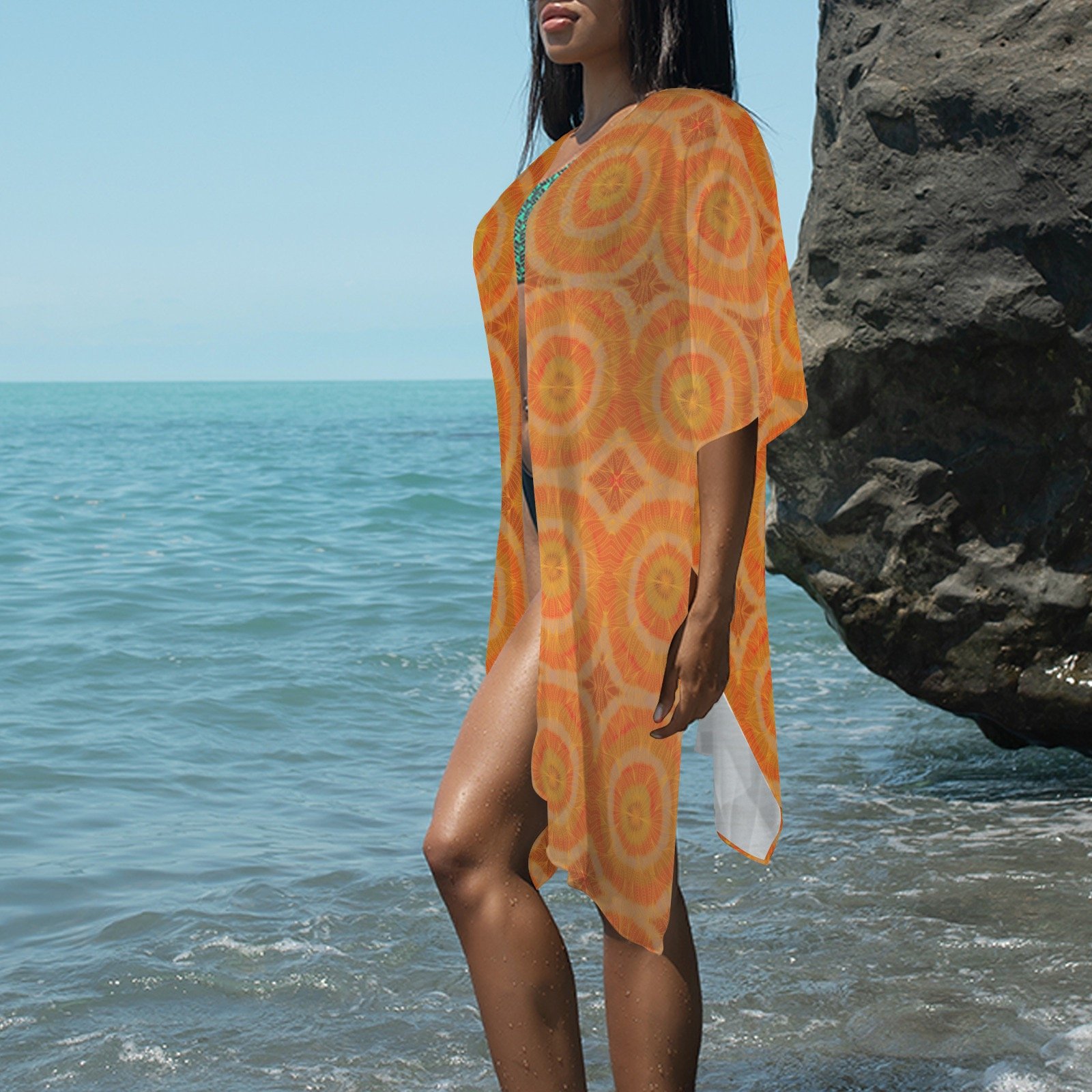 🌞 Sunburst Kimono Cover-Up – Glow With Every Step