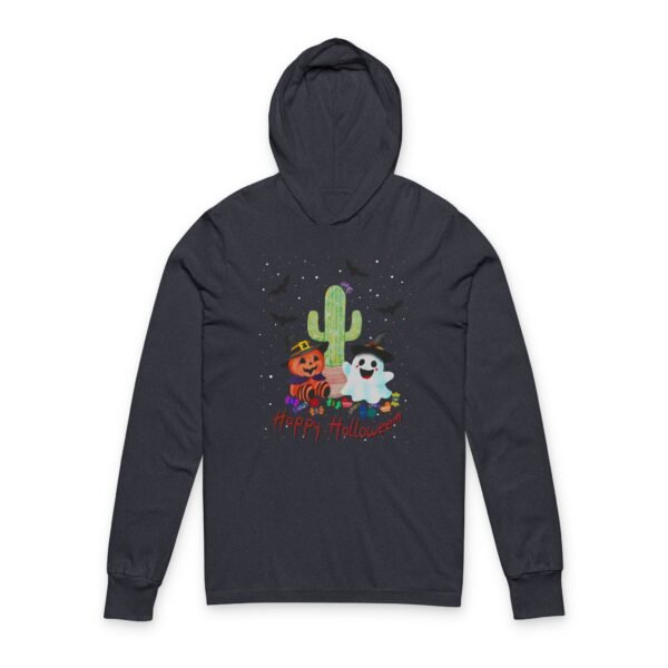 Halloween-Themed Unisex Hooded Long Sleeve Tee, Fun Spooky Shirt, Trick or Treat Apparel, October Celebration Clothing, Cozy Costume Top - Image 7